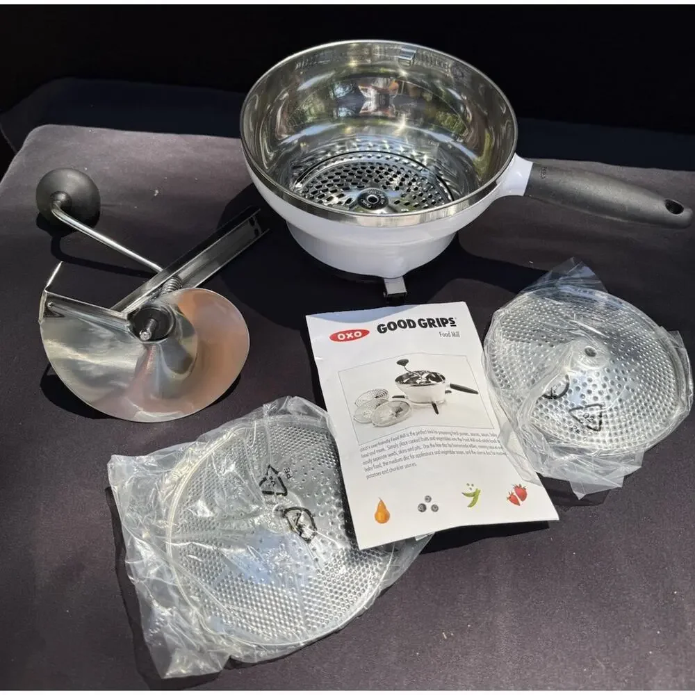 Brand New OXO Good Grips Food Mill 2 Disks Williams Sonoma